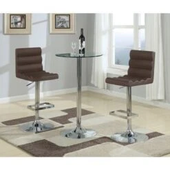 Porch & Den Leary Round Silver Metal Bar Table - 40.50" X 23.75" - 2 Seat - Round - Silver -Elegance Barware 97a32d73 3d84 4d66 adeb 5a11873a2f9d