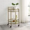 Bailey Round Bar Cart - 21.13x20x32.5 - Steel/Glass - Gold