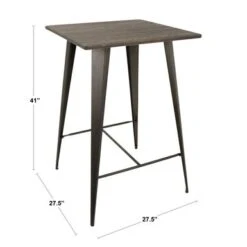 Carbon Loft Samira Industrial-Farmhouse Bar Table - N/A - Grey/Brown -Elegance Barware 9800b8ec 51ec 4f00 8470 6b1876ec97a2