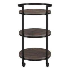 Graham Bar Cart - Antiqued Gray Oak -Elegance Barware 984dc685 bf47 4f1f 9d18 4e2035861cf7