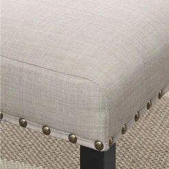 Biony Espresso Wood Counter Height Dining Set With Fabric Nailhead Stools - Grey -Elegance Barware 988f432c 33a4 44d3 8e98 9840c6c66d02