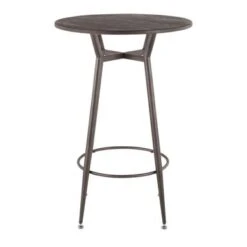 Carbon Loft Barton Industrial Round Bar Table - N/A - Vintage White/Espresso -Elegance Barware 989acae9 bbb5 4dcd bd28 9b51e9a09cd3