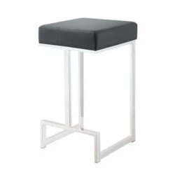 Silver Orchid Dennes Metal Counter Height Stool, Black - Counter Height - Single - Chrome & Black