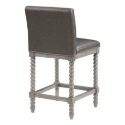 Abbott 26" Spindle Stool - Linen -Elegance Barware 993ff5ca fc7b 4ac5 920f a3cff731b225