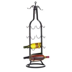 Black Metal Industrial Wine Holder Rack 35 X 11 X 11 - 11 X 11 X 35 - 11 X 11 X 35 - Black