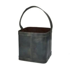 Leather Modern Wine Holder - 9 X 9 X 17 - Black -Elegance Barware 99f6edbf 8434 4a47 977c 2901e5f2f690