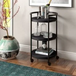 Graham Bar Cart - Black Grain