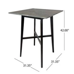 Kenilworth Modern Resin Square Bar Table By Christopher Knight Home - Gray Cement+ Black -Elegance Barware 9a80e17c a041 4850 a710 642b918dcbf2