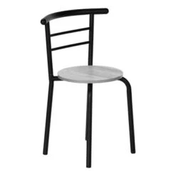 Dining Table Set/ 3pcs Set/ Small/ 32" L/ Kitchen/ Metal/ Laminate/ Grey/ Black/ Contemporary/ Modern -Elegance Barware 9ab325a1 63b3 4fab 81d1 16feb98f4ce3