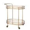 Glitzhome Metallic Gold 2-Tier Serving Bar Cart With Mirrored Glass - 30.7"H-Oval -Elegance Barware 9b16a4da a0fc 4456 8231 4007a75f2f78