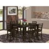 East West Furniture Modern 7-piece Pub-height Table Set - A Table And 6 Chairs In Cappuccino Finish (Seat's Type Options) - FAIR7-CAP-W -Elegance Barware 9c0ed1b7 074e 4aa0 9103 58733579b3d3