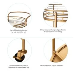 Silver Orchid Marsh Oval Mirrored Glass Top New Bar Cart With Wheels - Black -Elegance Barware 9c63e803 102e 492e a961 a108f7fc3896