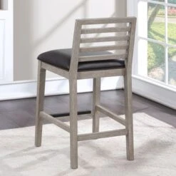 Sunnyvale Solid Wood Counter Stool By Greyson Living - Gray Fabric -Elegance Barware 9ce6fd7a 9b2c 4593 aaab 42d1bf78f444