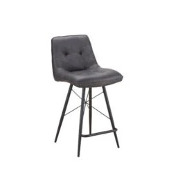 Aurelle Home Mid Century Modern Soft Eco-leather Grey Bar Stool - Abraham -Elegance Barware 9ce84c41 771e 45a8 8c04 227642618649