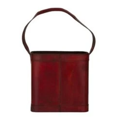Leather Modern Wine Holder - 9 X 9 X 17 - Red -Elegance Barware 9e6398a6 b4e2 4428 8bf1 70ff3bda3a34