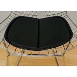 Carbon Loft Flossie Chrome Wire Counter Stool With Faux Leather Interchangeable Seat Pads - Black -Elegance Barware 9f009a62 0801 48c8 a0c7 0cb5b67d135a