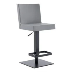 Strick & Bolton Callcott Contemporary Faux Leather And Metal Swivel Bar Stool - Grey And Brushed Stainless Steel -Elegance Barware 9f73b6e8 2052 4cd7 96e4 8085d99f36c8