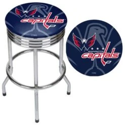NHL Chrome Ribbed Bar Stool - Montreal Canadians -Elegance Barware a07016d5 e753 436c b671 993171b2ee48