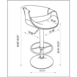 Somette Dark Oak Bent Wood Saddle Seat Pneumatic Adjustable Stool With Brown Seat - Single - Bar Height - 29-32 In. -Elegance Barware a0c51166 ae8b 43d9 a332 412310e1ab6b