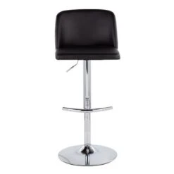 Strick & Bolton Oscar Adjustable Bar Stool With Rounded T Footrest (Set Of 2) - Black Faux Leather/Black -Elegance Barware a0ea7158 b313 4c3a 8c36 96ab1fa58844