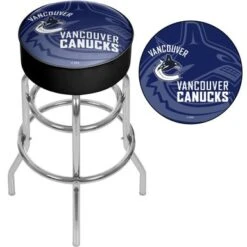 NHL Chrome Bar Stool With Swivel - Watermark - 20" X 20" X 31" - Toronto Maple Leafs -Elegance Barware a225be04 ae37 4d96 abce 215cbfb88f9a