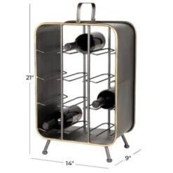Black Iron Industrial Wine Rack - 14 X 9 X 21 - 14 X 9 X 21 - Black -Elegance Barware a24ff6a5 d3d1 43f4 80db 701ee7947d60