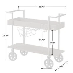 FirsTime & Co. Factory Row Industrial Farmhouse Wheeled Bar Cart - Gray -Elegance Barware a26694a6 fad0 45ca 93b3 3939f71592f6