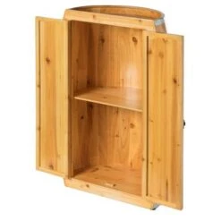 Vintiquewise Half Barrel Cabinet Wine Storage With Lockable Double Doors - Brown -Elegance Barware a286732a 30c2 4c38 af47 b863b1214317