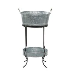 Grey Metal Contemporary Wine Holder 34 X 19 X 19 - 19 X 19 X 34Round - 19 X 19 X 34Round - Multi -Elegance Barware a4225554 0d43 4452 bcb7 b79a29fa5817