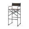 Direttore Black Genuine Leather W/Black Iron Frame Folding Counter Height Chair - Single - Dark Brown - Bar Height - 29-32 In. -Elegance Barware a4420f1c 1615 4ea6 ae9d 64aafee77af8
