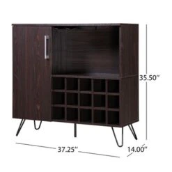 Lochner Mid Century Faux Wood Wine And Bar Cabinet By Christopher Knight Home - Walnut -Elegance Barware a4721ab9 4b8f 4894 baa2 89c5de798718