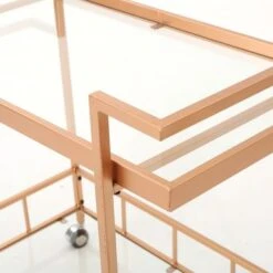 Ambrose Industrial Glass Bar Cart With Shelves By Christopher Knight Home - Iron/Glass - Gold -Elegance Barware a5db0ac6 9e8b 46bc 8379 0cb25ba519c8