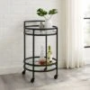 Bailey Round Bar Cart - 21.13x20x32.5 - Steel/Glass - Matte Black -Elegance Barware a5e97539 d8f9 4a74 831c 1e4dd85d055e
