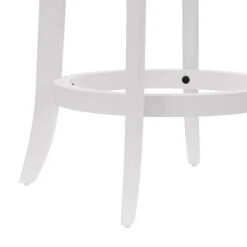 Hillsdale Furniture Savana Wood Upholstered Swivel Stool - White With Cream - Bar Height - 29-32 In. -Elegance Barware a5ee3406 ddd7 4a98 883e 3b9f51da155b