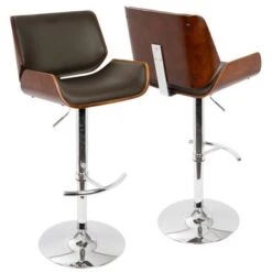 Carson Carrington Tranas Mid-Century Modern Adjustable Barstool - Brown/Cherry -Elegance Barware a601f73f 29aa 4f02 924d c921db8a3bca