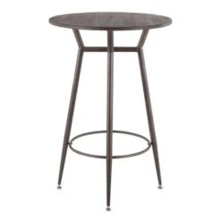 Carbon Loft Barton Industrial Round Bar Table - N/A - Vintage White/Espresso -Elegance Barware a6a746d7 07f1 4f16 96db 8fb3ae263248