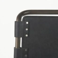 Berbick Black Genuine Leather W/Dark Grey Frame Counter Stool - Single - Dark Brown - Counter Height -Elegance Barware a721047a 3ea4 44d8 b853 e9d06b0f136f