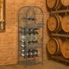 HOMCOM 45 Bottle Wrought Iron Wine Rack Jail With Lock - Antique Bronze - 17.5*14.25*52 - Bronze -Elegance Barware a880cfc4 a906 4970 a291 83d49ad2b12f