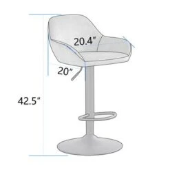 Corvus Wendy Contemporary Adjustable Bar Stool (Set Of 2) - Brown -Elegance Barware aad4c3a8 bada 49be b8a4 9538a9efb048