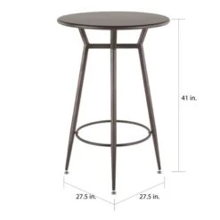 Carbon Loft Barton Industrial Round Bar Table - N/A - Antique -Elegance Barware aaf84567 ffa2 4b29 88e2 b889c994b567