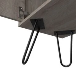 FM Furniture Sheffield L Bar Cabinet With 2 Doors, 4 Inner Shelves, 8 Cubbies, And Hairpin Legs - Laminate -Elegance Barware ac8088ca ed98 428d b394 d5e37991a58b