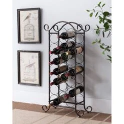 Brushed Copper Metal Wine Rack - Copper