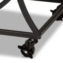 Baxton Studio Dania Antique Vintage Industrial Metal And Wood Mobile Wine Bar Cart - Iron - Black -Elegance Barware ad7919f7 b538 491d ad25 1e5942170da3