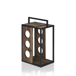 Aberdour Rustic Oak Metal 3-bottle Wine Rack By Carson Carrington - Reclaimed Oak -Elegance Barware ad90bc6c 7c52 41d0 b772 8b87fe9008c5