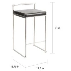 Silver Orchid Forrest Stainless Steel Stackable Counter Stool (Set Of 2) - Blue Velvet -Elegance Barware ae4a8539 9435 496e 82f1 f6b40960d778