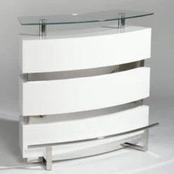 Somette Xandra White Bar - 21.26"W X 47.24"D X 42.01H - Metal - White