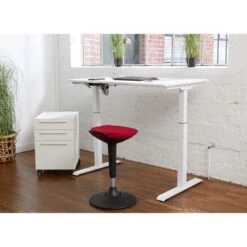 Rye Studio Fabric Seat Ergonomic Swivel Standing Stool - Teal -Elegance Barware af78934e a956 4c0d a301 1925af4e4b75