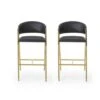 Folwell Modern Faux Leather Barstool (Set Of 2) By Christopher Knight Home - Black+Gold -Elegance Barware afd2f6a8 cc12 45a2 93c4 cfa4114c9f76