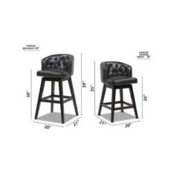 Jennifer Taylor Home Davidson Faux Leather Swivel Low Back Counter And Bar Stool - Set Of 2 - Vintage Black Brown Faux Leather - Bar Height -Elegance Barware b0165227 ec18 4ea2 bd6e 6565e0259c20