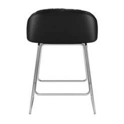 Hillsdale Furniture Boyle Metal Counter Height Stool, Chrome With Faux Leather - 33.75H X 21.5W X 22.5D - Single - Chrome/White - Bar Height - 29-32 In. -Elegance Barware b163f77d 9cf1 480b 9694 c9d060ded871